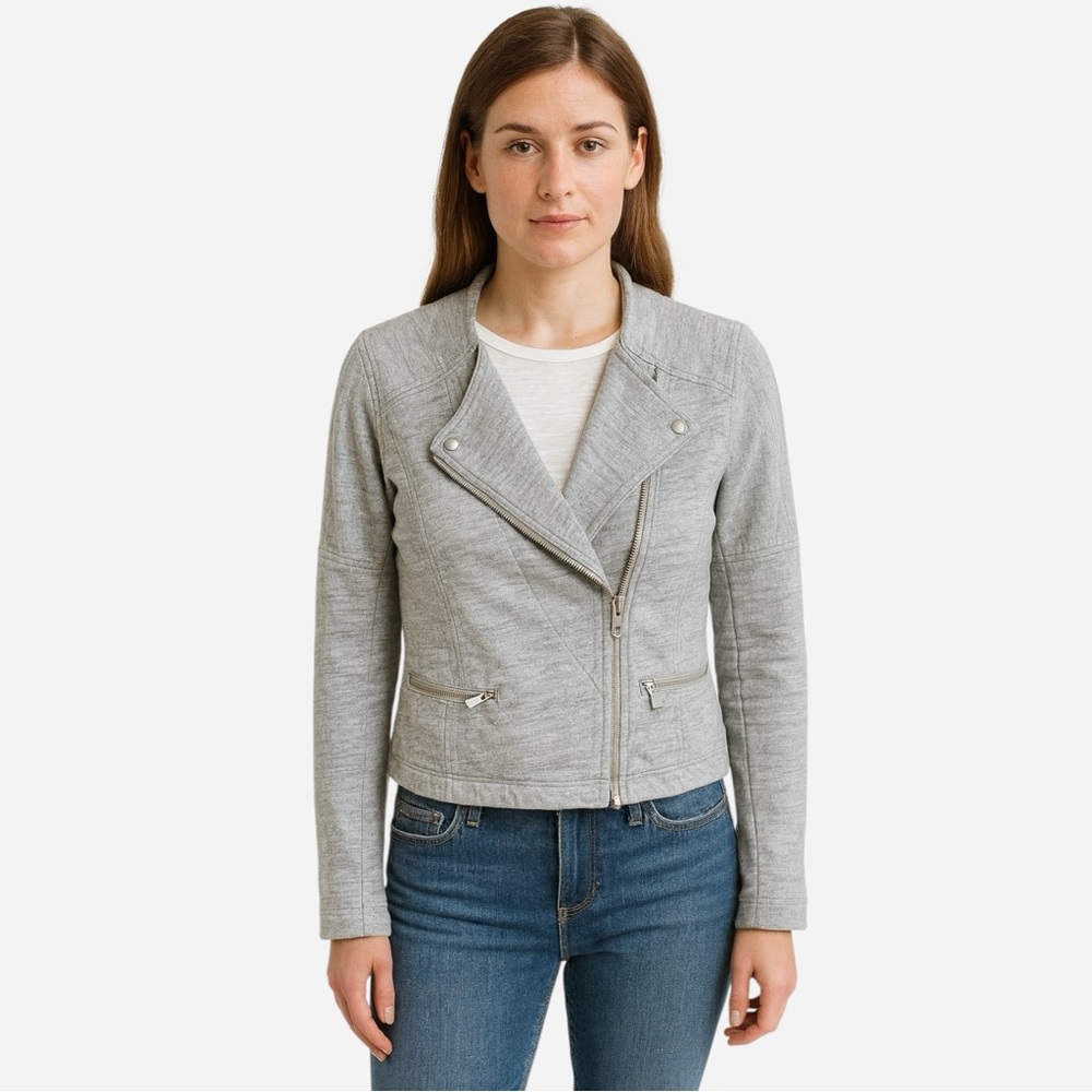 Gap Women’s Knit Moto Jacket Grey Size XS
